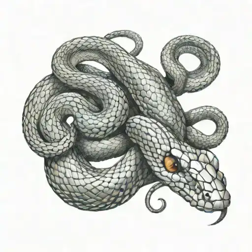 snake eating its tail wrapped tattoo design idea