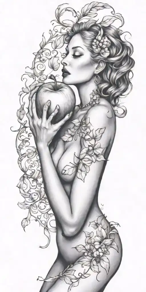 eve eating the apple  tattoo design idea