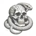 snake skeleton tattoo design idea