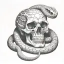 snake skeleton tattoo design idea