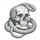 snake skeleton tattoo design idea