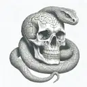 snake skeleton tattoo design idea