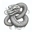snake skeleton tattoo design idea