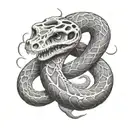 snake skeleton tattoo design idea