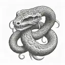 snake skeleton tattoo design idea