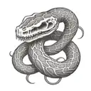 snake skeleton tattoo design idea