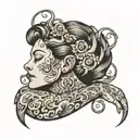 person sleeping tattoo design idea