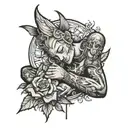 person sleeping tattoo design idea