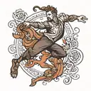 person leaping tattoo design idea