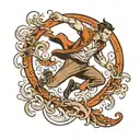 person leaping tattoo design idea