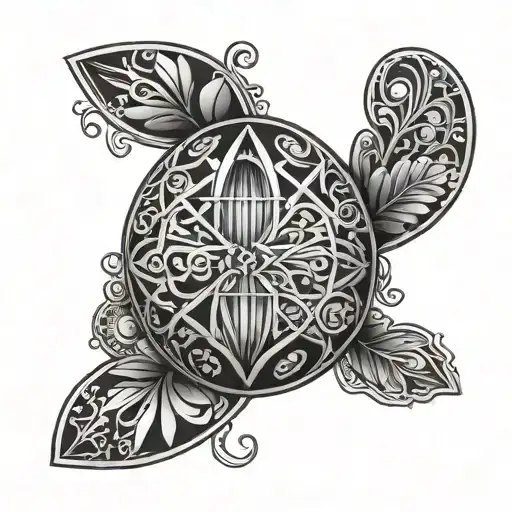 Create a geometric design inspired by Ukrainian pysanky eggs, with the roman numerals of your friend's birthday hidden within the patterns tattoo design idea