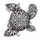 Create a geometric design inspired by Ukrainian pysanky eggs, with the roman numerals of your friend's birthday hidden within the patterns tattoo design idea