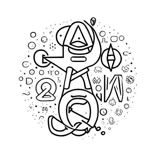 Mental health, Letters O,M,D, Simple tattoo design idea