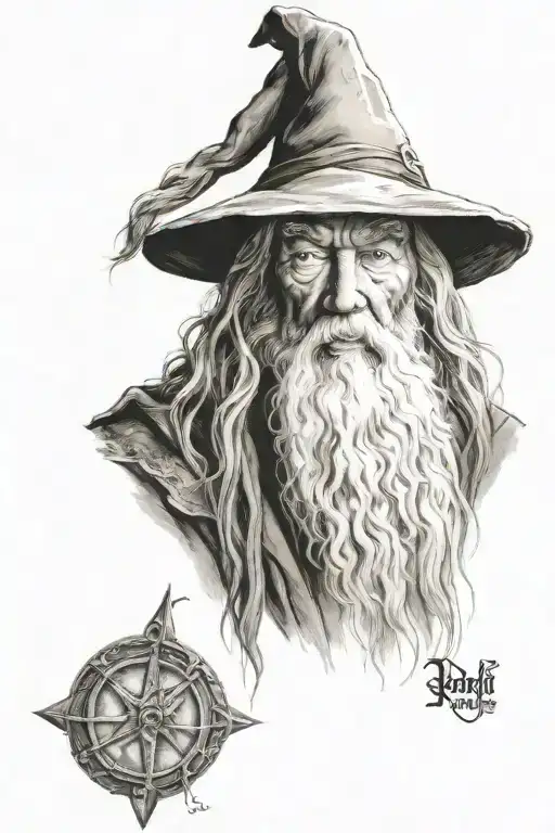 lord of the rings Gandalf  tattoo design idea