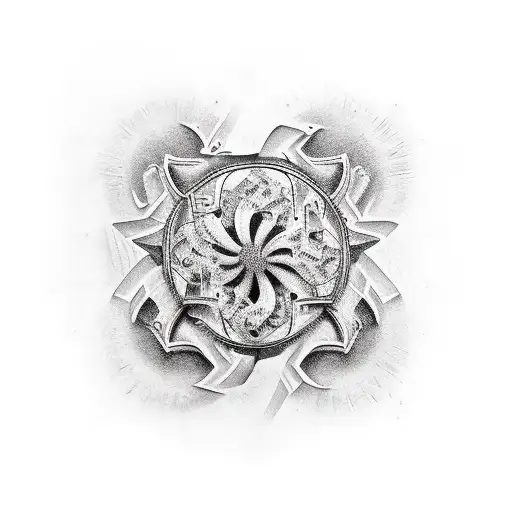 Playa y arena tattoo design idea