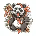 angry panda tattoo design idea