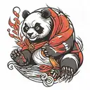 angry panda tattoo design idea