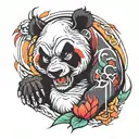 angry panda tattoo design idea