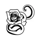 Snake and rose tattoo design idea