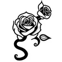 Snake and rose tattoo design idea