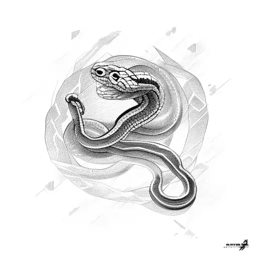 snake with gundam tattoo design idea