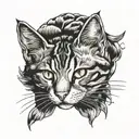 tabby cat tattoo design idea