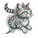 tabby cat tattoo design idea
