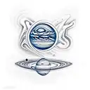 jupiter saturn tattoo design idea