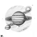 jupiter saturn tattoo design idea