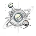 jupiter saturn tattoo design idea