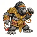 gorilla aztec warrior tattoo design idea