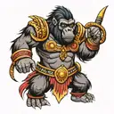 gorilla aztec warrior tattoo design idea