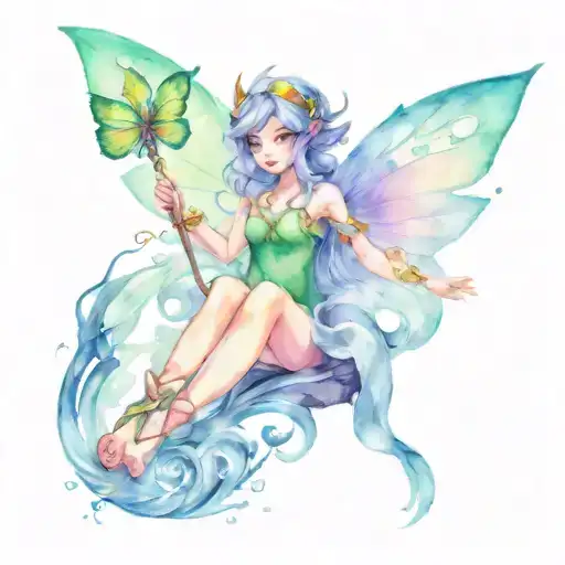 Navi the fairy from Zelda  circling tattoo design idea