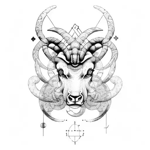 Aries and taurus and virgo combined tattoo design idea