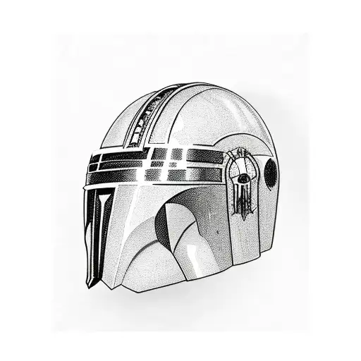 Mandalorian Helmet with skulls tattoo design idea