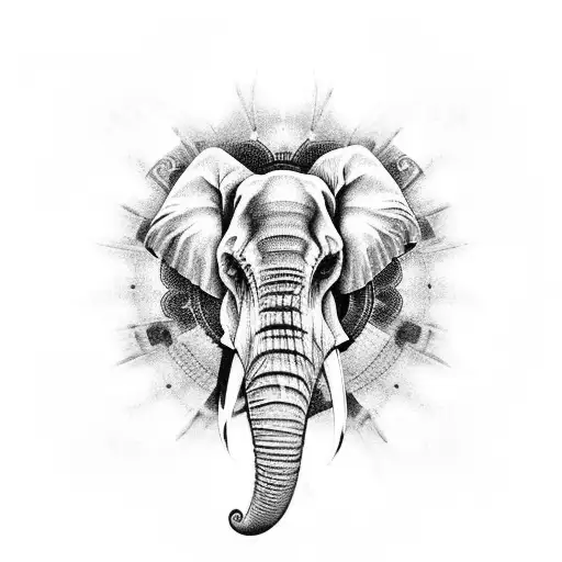 elephant skull mandala gothic style tattoo tattoo design idea