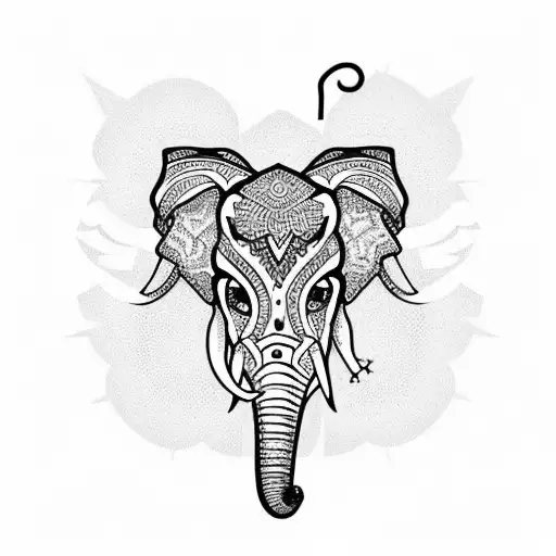 elephant skull mandala gothic style tattoo tattoo design idea