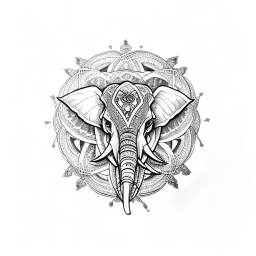 elephant skull mandala gothic style tattoo tattoo design idea
