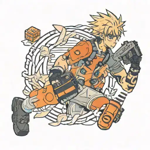Makima chainsaw man tattoo design idea
