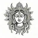shiva shakthi durga minimalist simple tattoo design idea