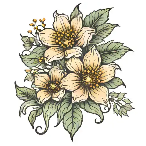 November birth flower tattoo design idea
