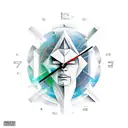 A modern and edgy interpretation of Kairos, the Greek God of Time, with a clock motif incorporated into the design tattoo design idea