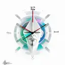 A modern and edgy interpretation of Kairos, the Greek God of Time, with a clock motif incorporated into the design tattoo design idea