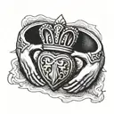 mens claddagh ring tattoo design idea