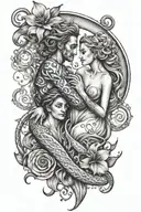 Aquarius and cancer together in love forever & always tattoo design idea