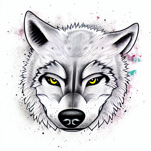 angry Wolf and Cub  tattoo design idea