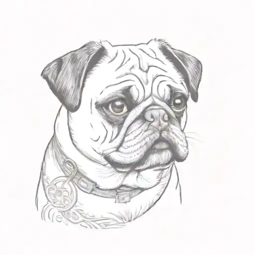 pug dog tattoo design idea