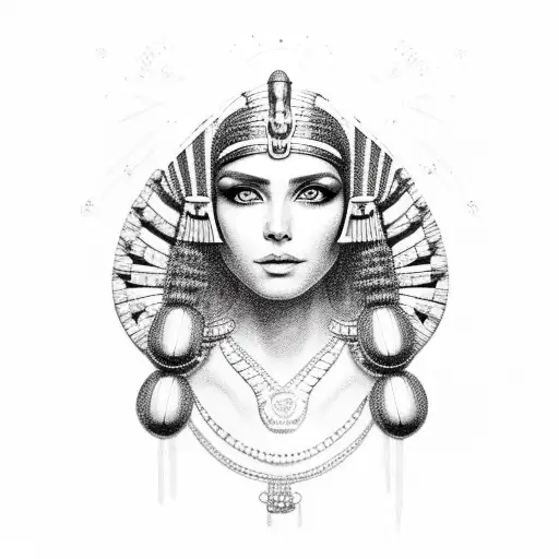 Beautiful cleopatra  tattoo design idea