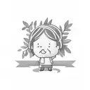 a tiny grandma figure hugging a giant olive tree. grandma's body and face are fully leaning to the trunk, no gaps betwe  tattoo design idea