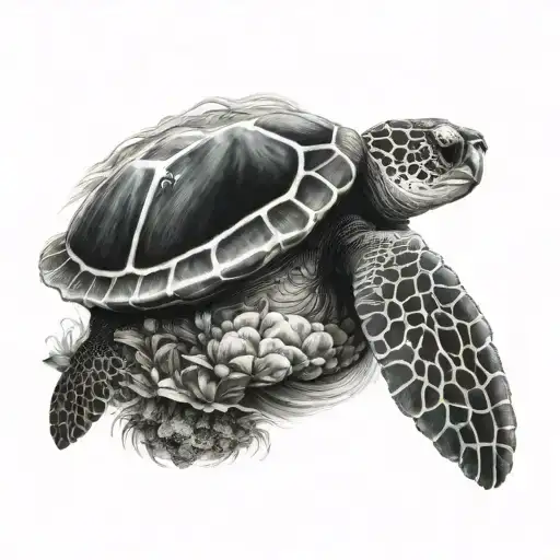 marine animals tattoo design idea